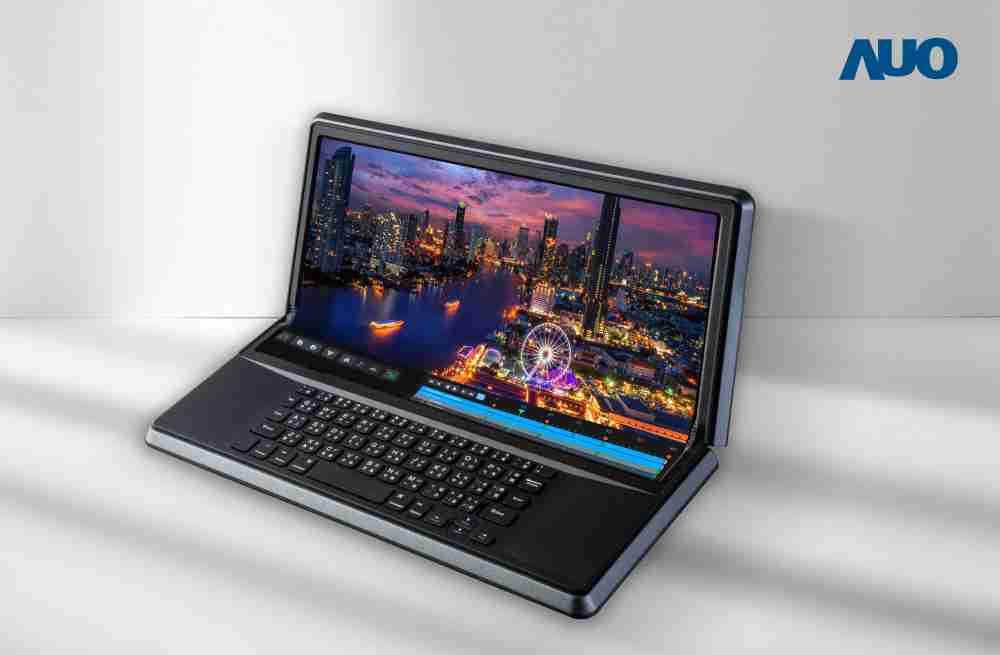 银河集团14.6吋Micro LED折迭显示屏幕，，搭配半径4mm的弯折绞炼，，以及高画素、、、、高亮度、、高对比度的显示技术特点，，，，即便在大视角下仍保有绝佳色相与亮度